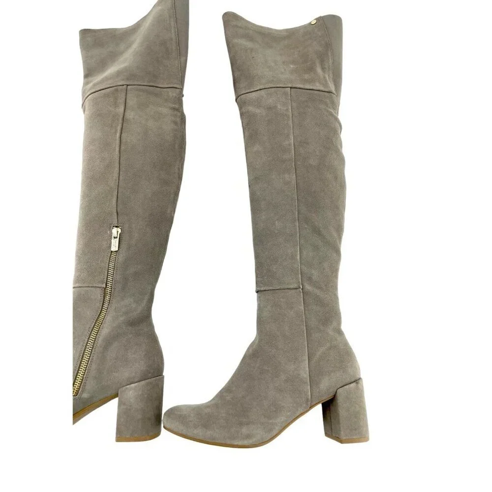 Taryn Rose Boots Catherine Gray Suede Leather Over The Knee SZ 5.5 New $375